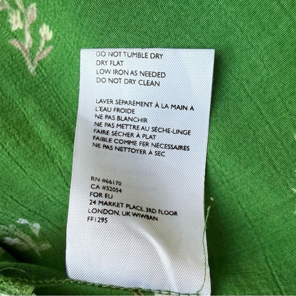 Faithfull the Brand Castillo Green Floral Smocked Midi Dress - Picture 8 of 8